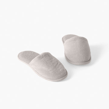 Chaussons mules femme coton Lola perle - 1