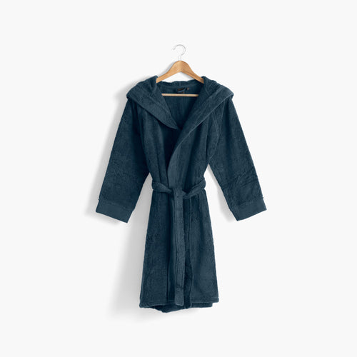 Hugo katoenen fluffy badjas voor tieners blauw
