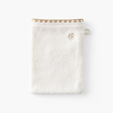 Gant de toilette coton bio À la folie ivoire - 1