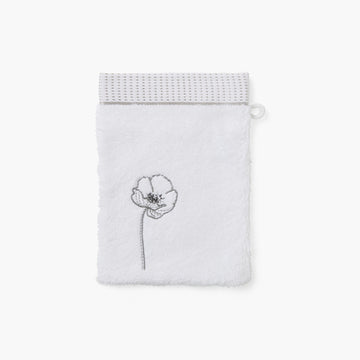 Gant de toilette coton et viscose de bambou Ephelia blanc - 1