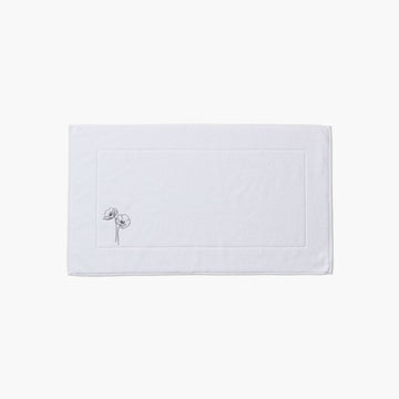 Tapis de bain coton et viscose de bambou Ephelia blanc - 1